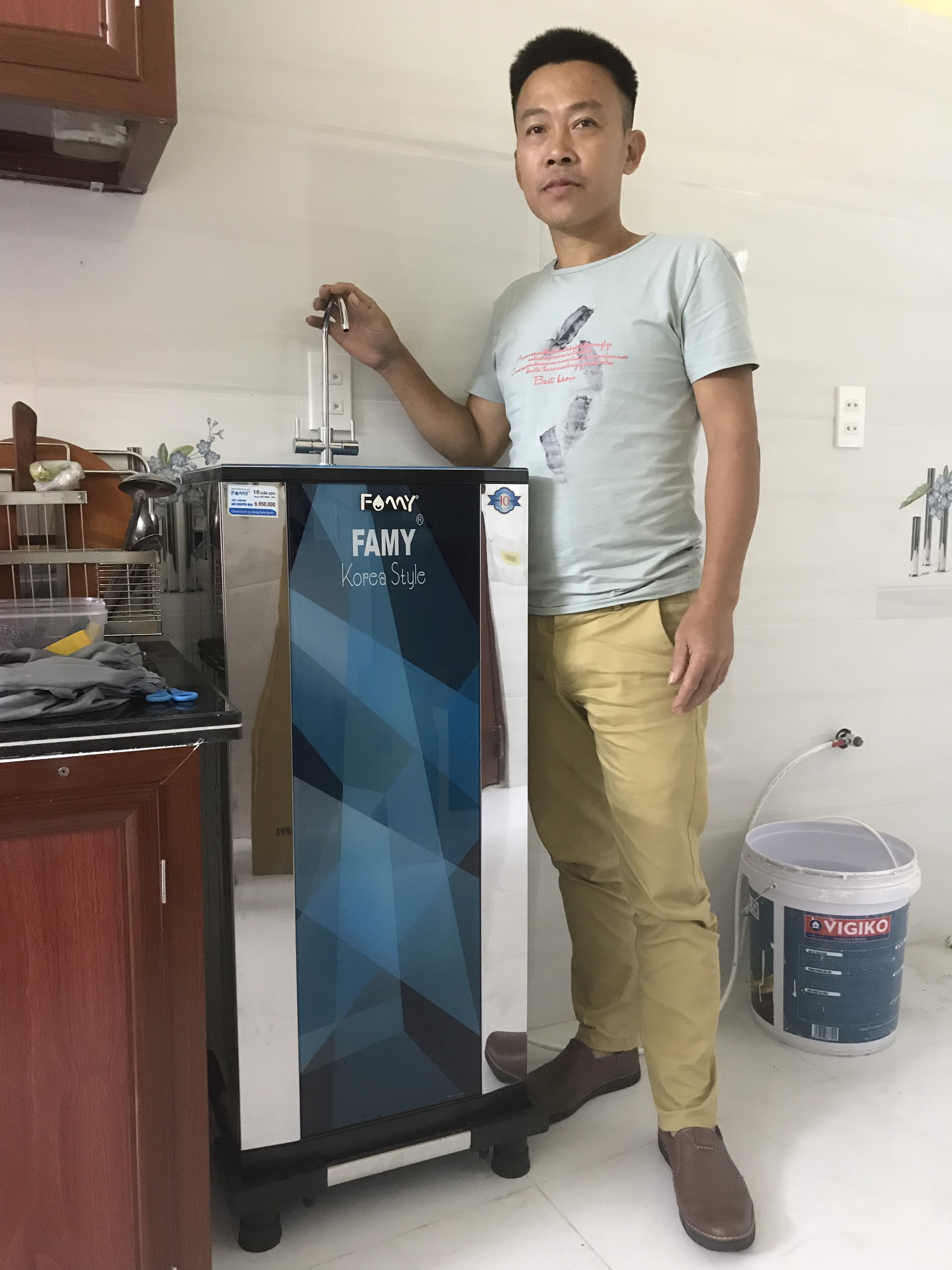 Ảnh lắp đặt thực tế Máy lọc nước cao cấp Famy KR10IQ-HA