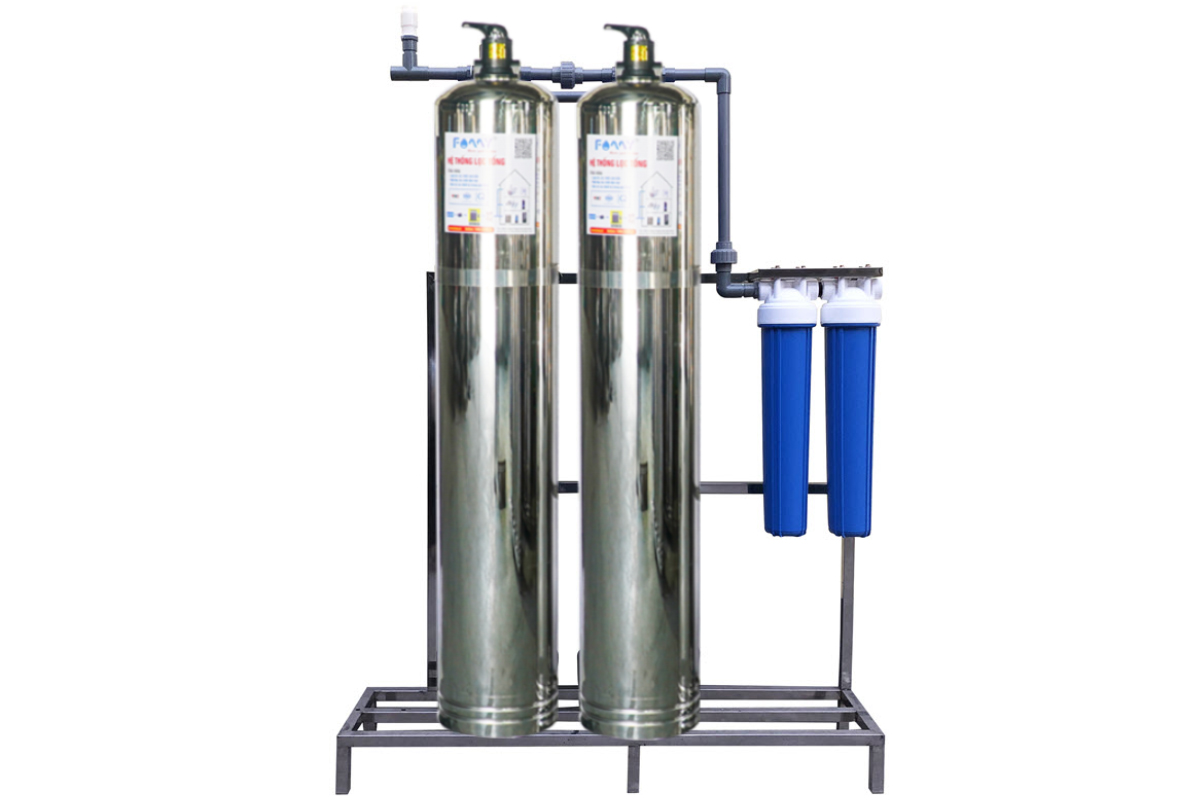 Hệ thống lọc tổng lọc nước đầu nguồn FAMY-LT02CI cột inox