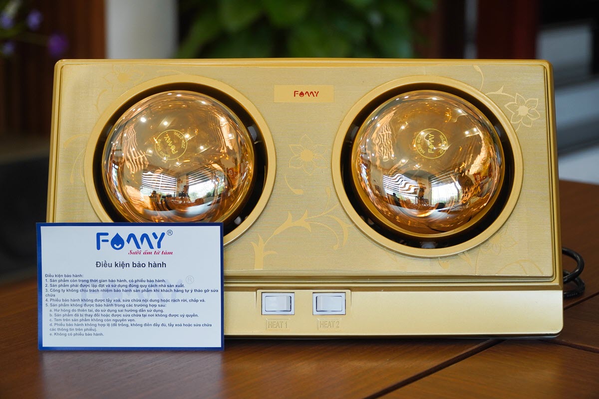 Đèn sưởi phòng tắm 2 bóng Famy FMS-02 siêu tiết kiệm điện