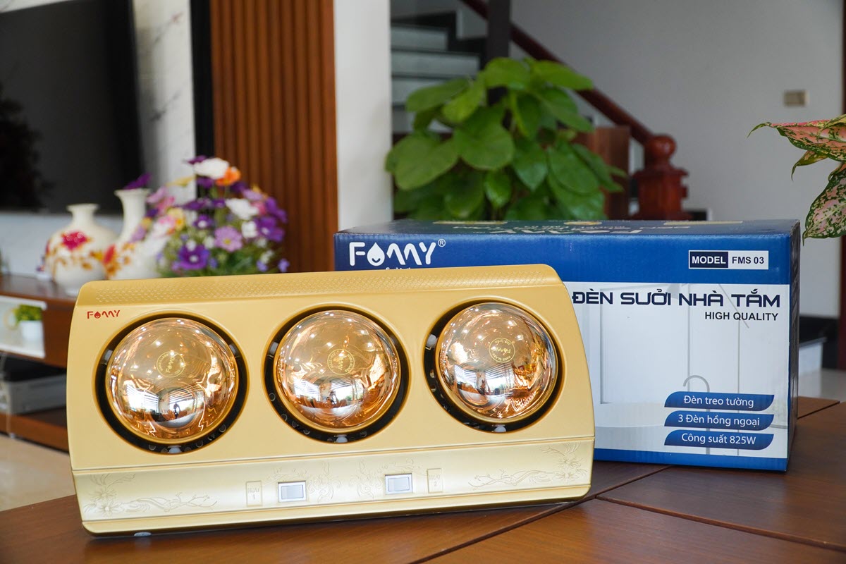 Đèn sưởi phòng tắm 3 bóng Famy FMS-03, nóng nhanh, tiết kiệm điện