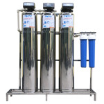 Khung inox đỡ 3 cột lọc tổng