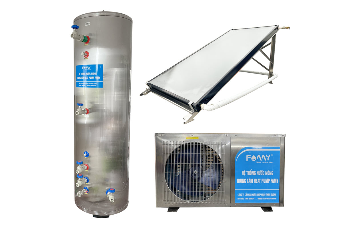 Máy nước nóng trung tâm heat pump FAMY HP300 dung lượng 300 lít