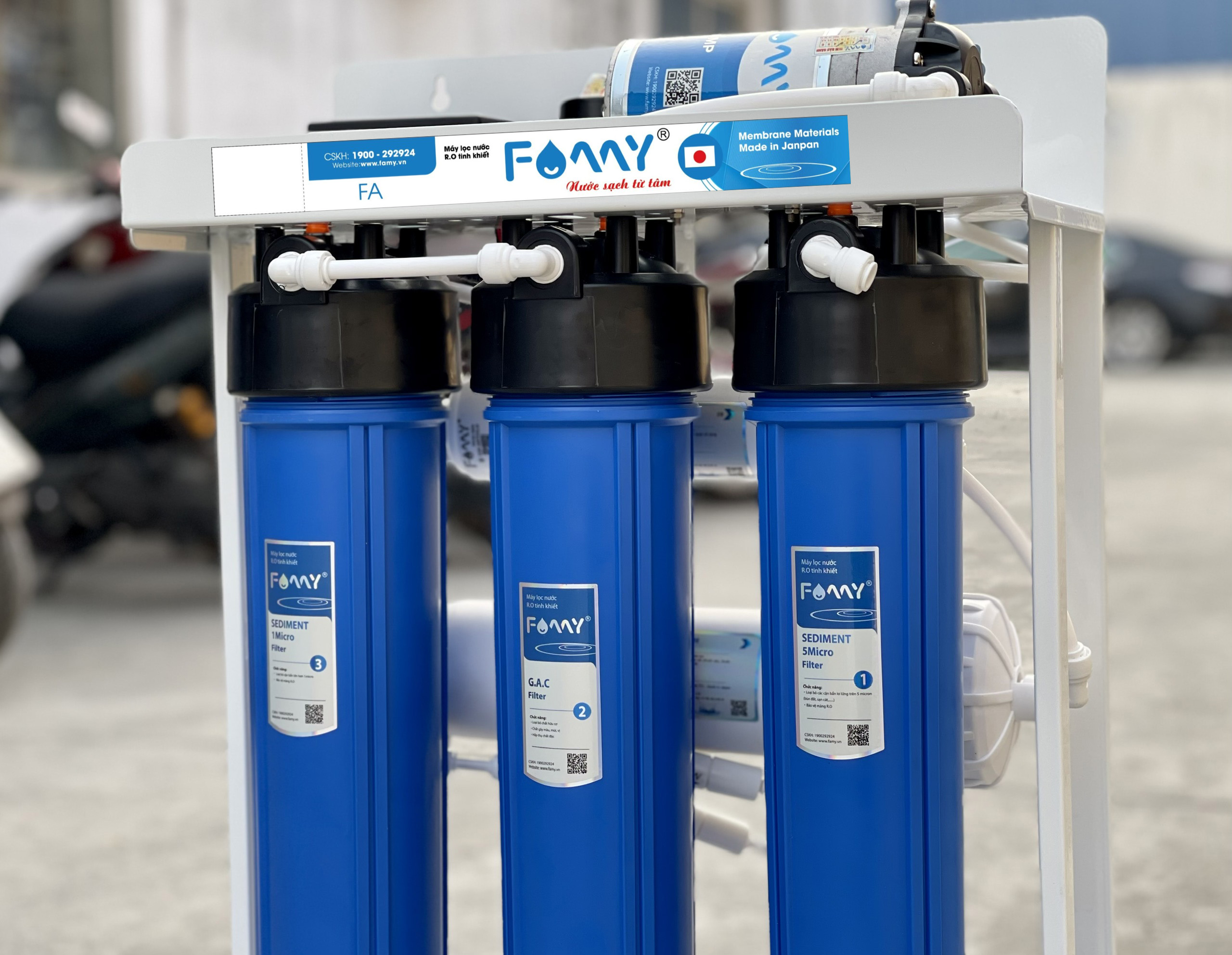 Máy lọc nước bán công nghiệp FAMY FA70, RO 70 lít/giờ không vỏ tủ