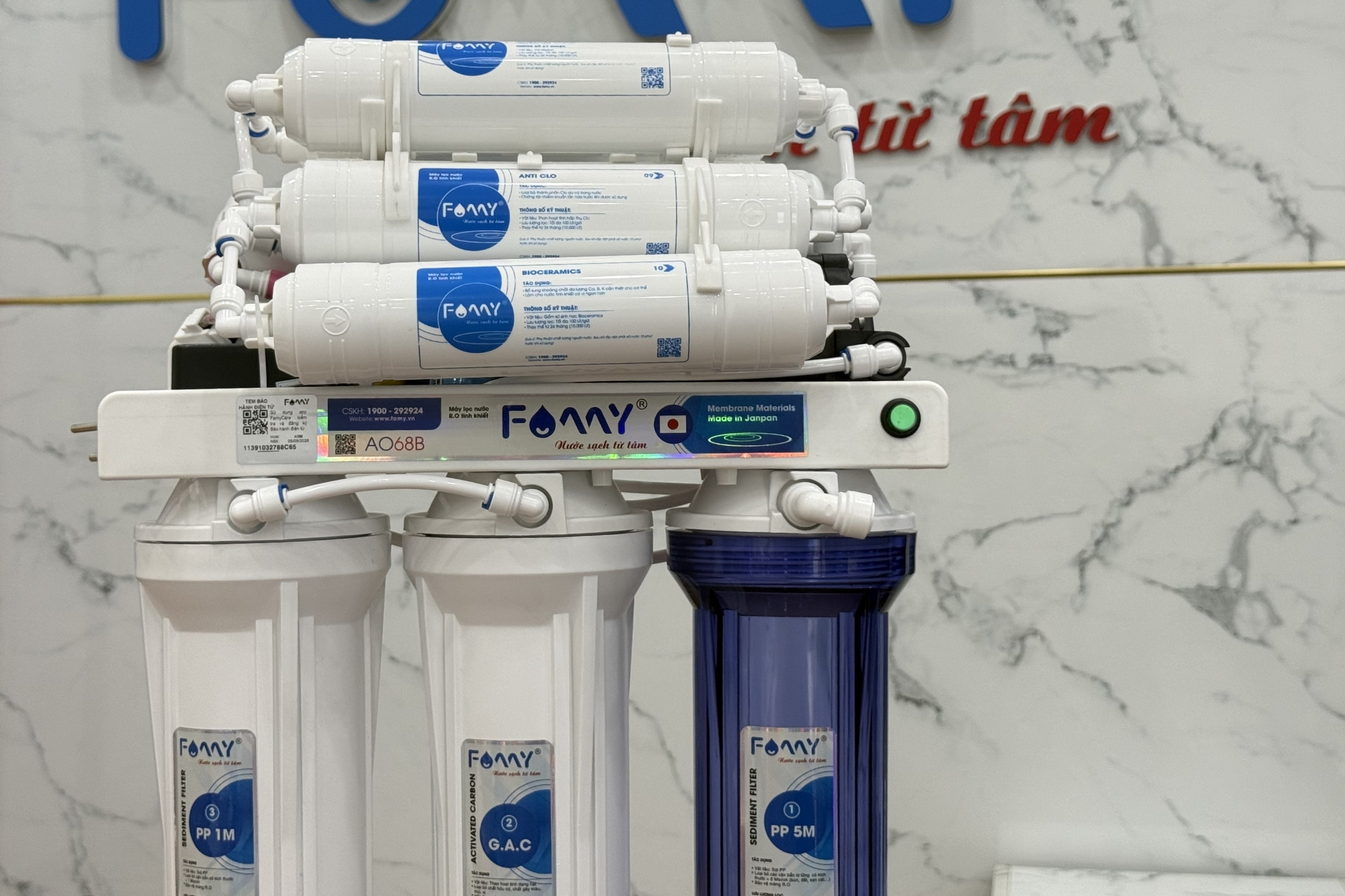 Máy lọc nước 10 cấp lọc FAMY AO68 âm tủ bếp