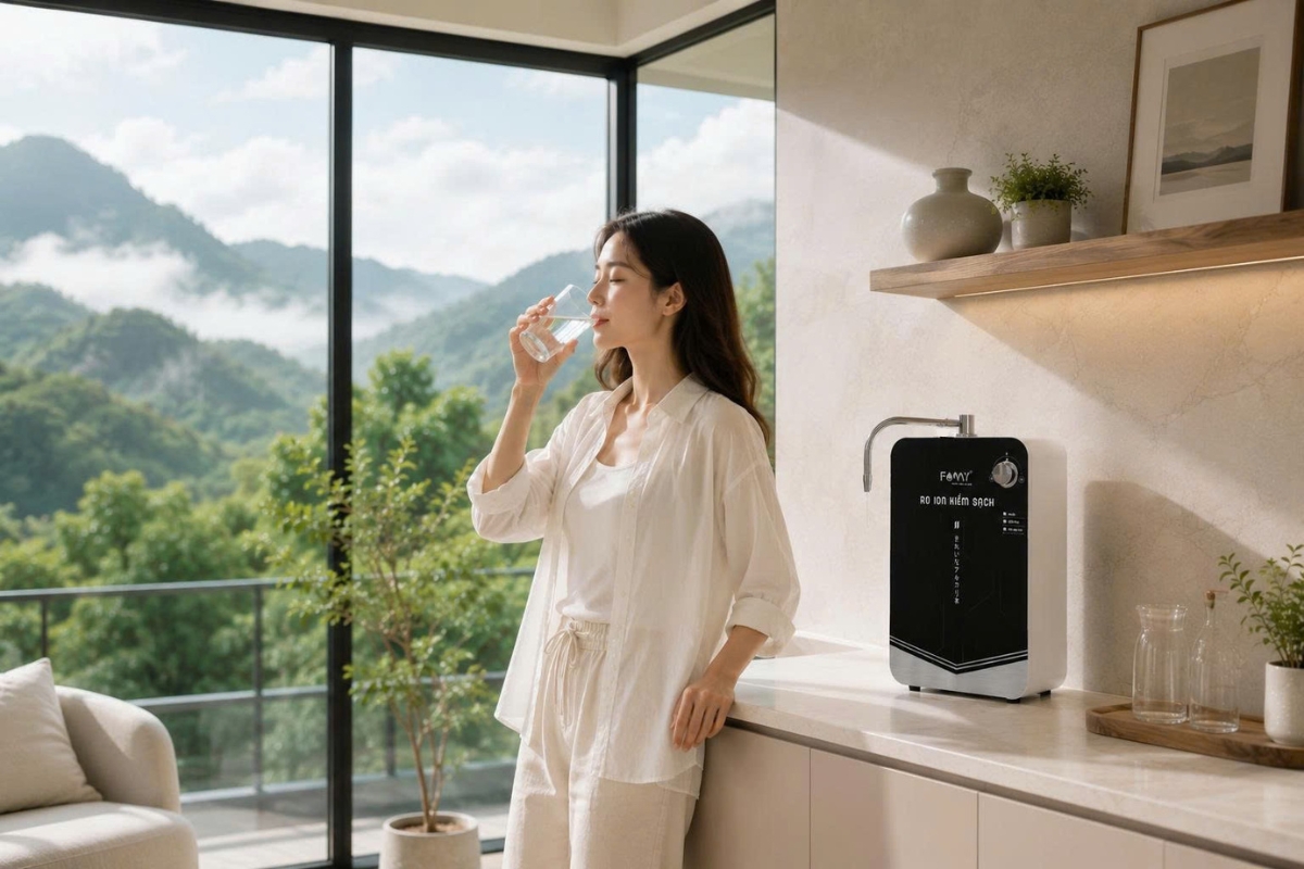 Bộ tích hợp tạo kiềm treo tường, để bàn RIO-05 WS (Sử dụng công nghệ điện phân trực tiếp từ nước RO, lõi MOFs)