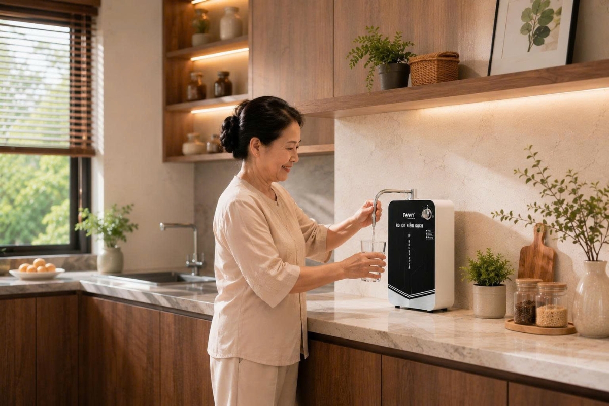 Bộ tích hợp tạo kiềm treo tường, để bàn RIO-05 WS (Sử dụng công nghệ điện phân trực tiếp từ nước RO, lõi MOFs)