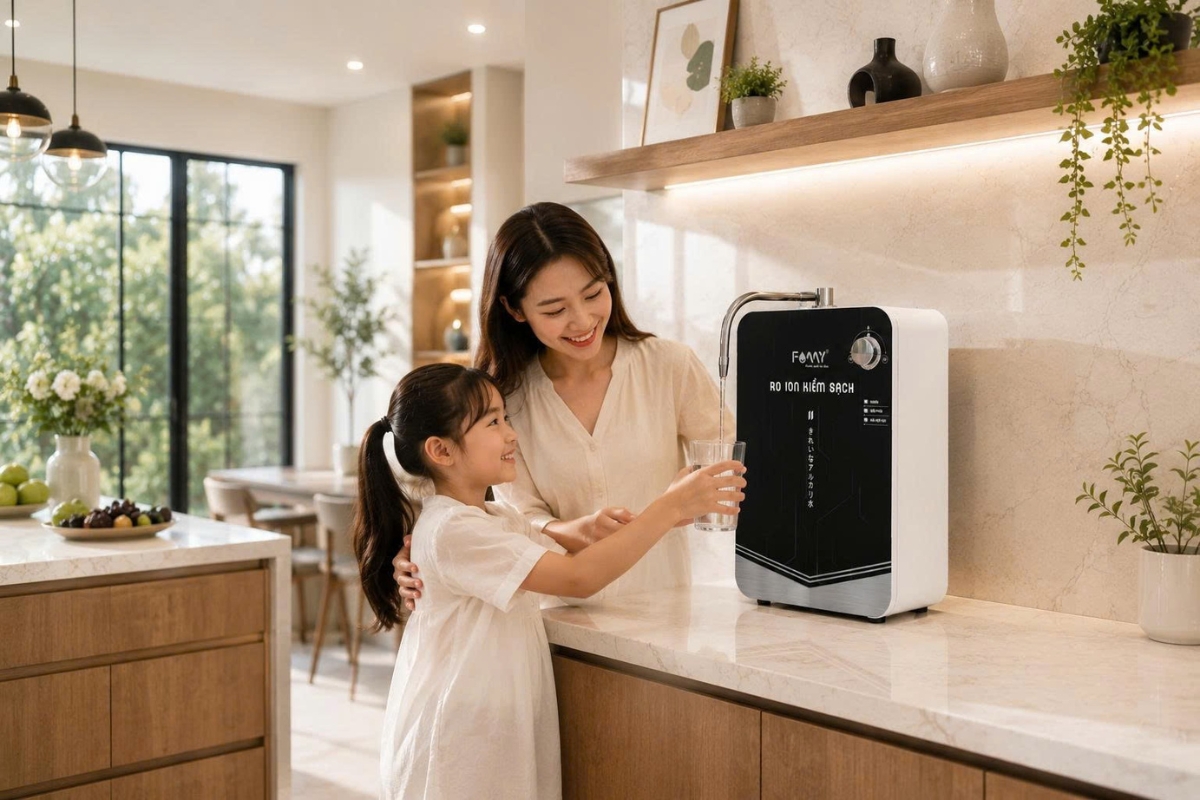 Bộ tích hợp tạo kiềm treo tường, để bàn RIO-05 WS (Sử dụng công nghệ điện phân trực tiếp từ nước RO, lõi MOFs)