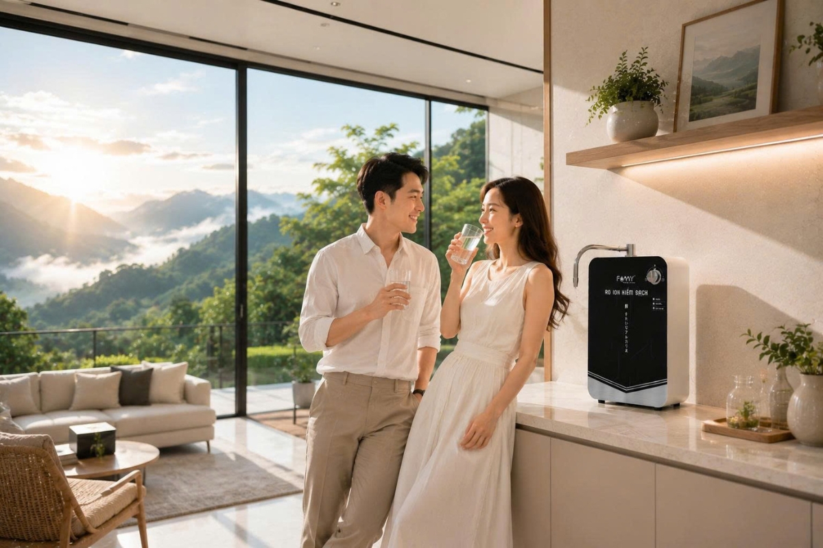 Bộ tích hợp tạo kiềm treo tường, để bàn RIO-05 WS (Sử dụng công nghệ điện phân trực tiếp từ nước RO, lõi MOFs)