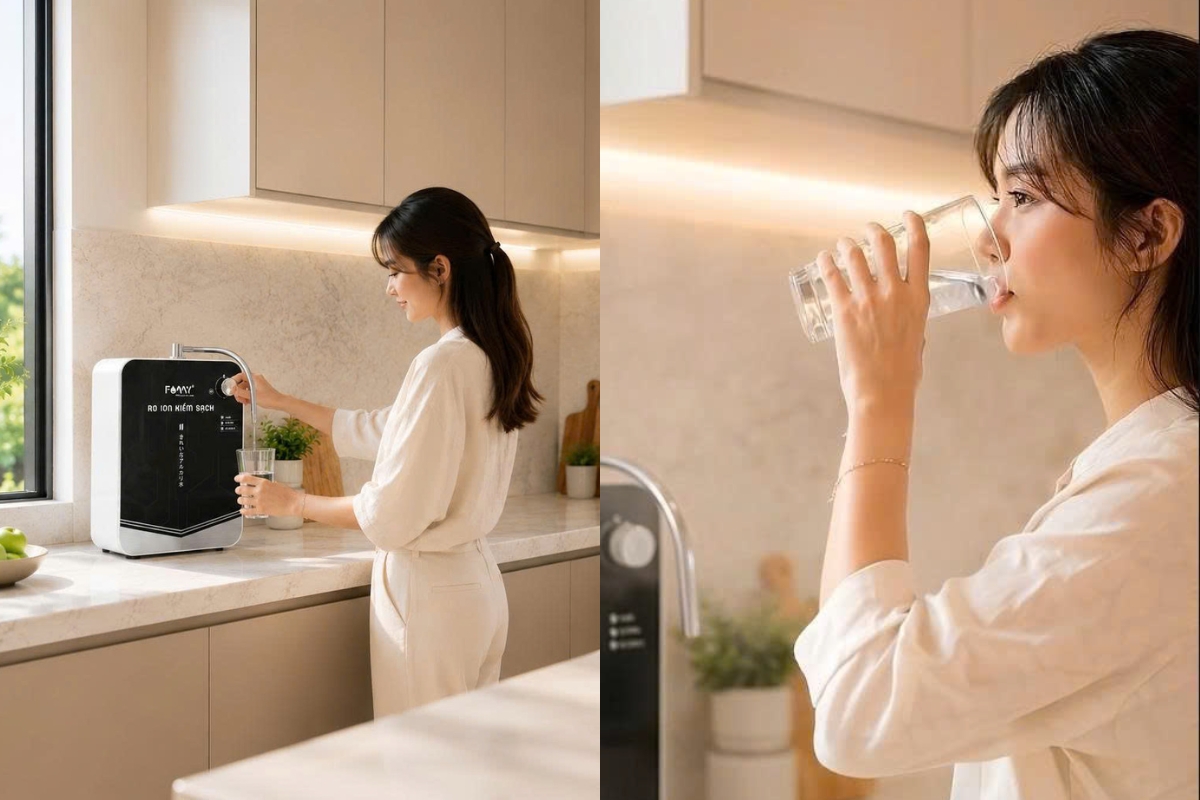 Bộ tích hợp tạo kiềm treo tường, để bàn RIO-05 WS (Sử dụng công nghệ điện phân trực tiếp từ nước RO, lõi MOFs)